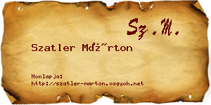 Szatler Márton névjegykártya