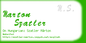 marton szatler business card